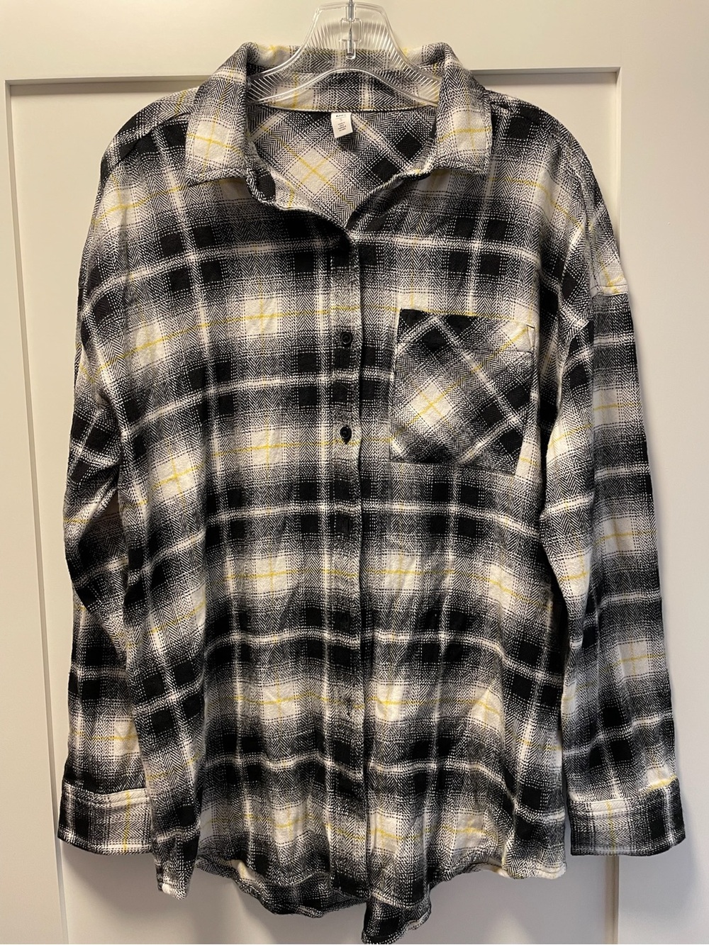 BP Black, White & Yellow Plaid Shirt